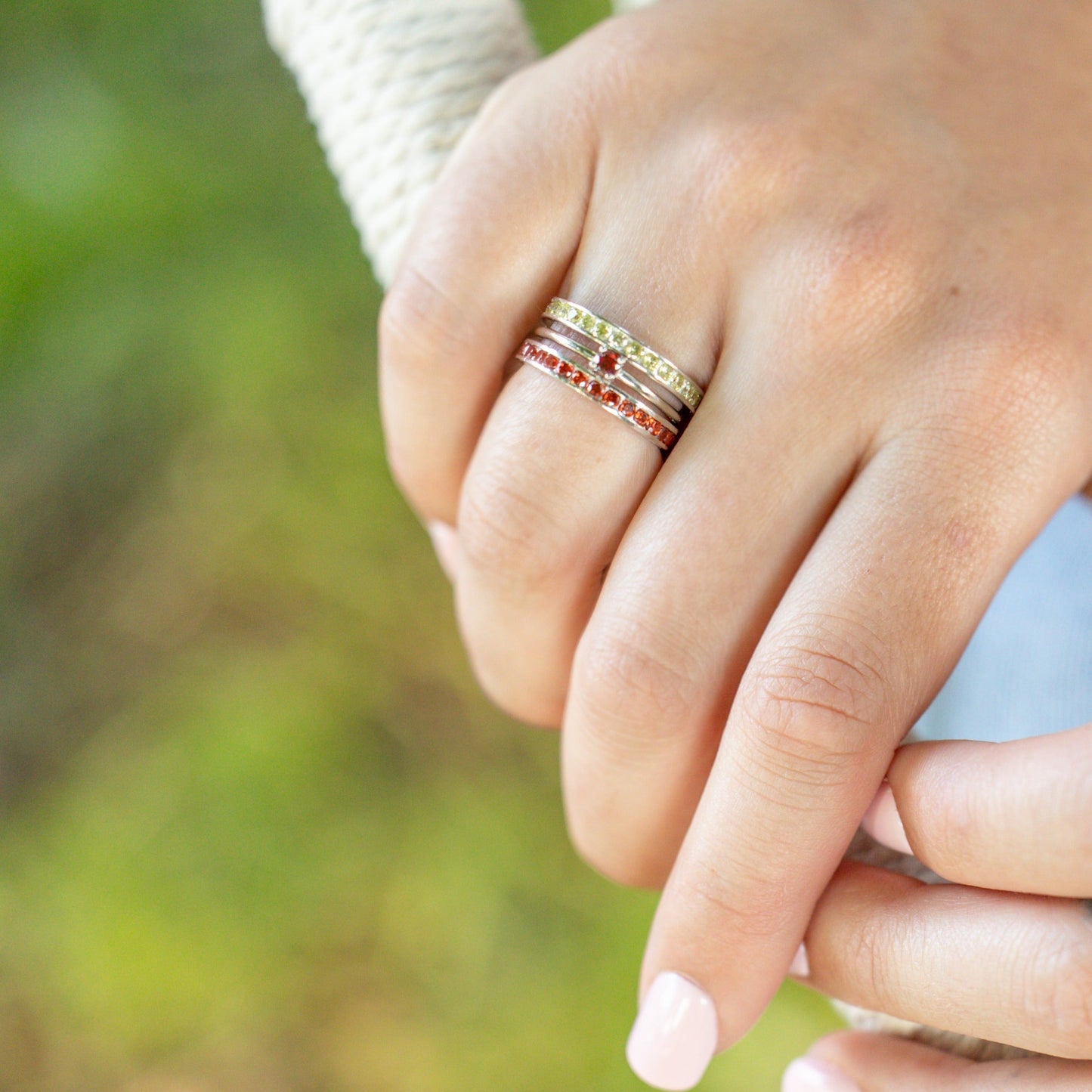 Garnet Eternity Band in Silver - Perfect for Valentine's Day!